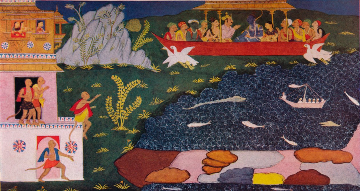 Ramas og Sitas ankomst i luftvognen, 1700-tallet, 1937 af Unbekannt