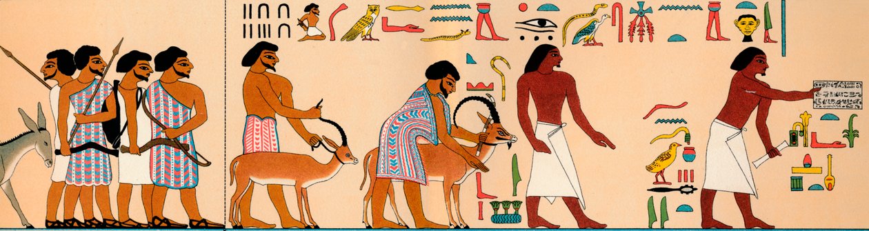 Ankomsten af en stamme af semitiske nomader i Egypten, 1895 f.Kr., 1903 af Unbekannt