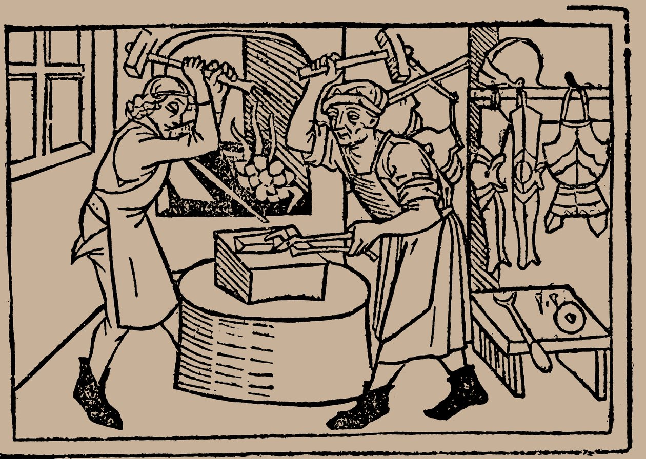 Smedekunsten. Fra Speculum Vitae Humanae af Rodericus Zamorensis, 1479. af Unbekannt
