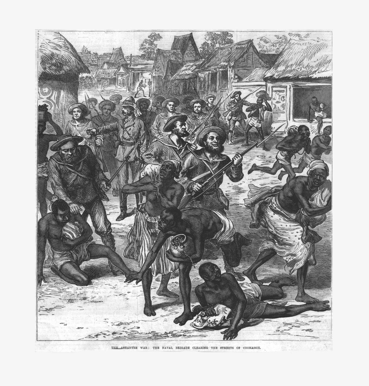 Ashantee War: Naval Brigade Clearing the Streets of Coomassie, 1874. af Unbekannt