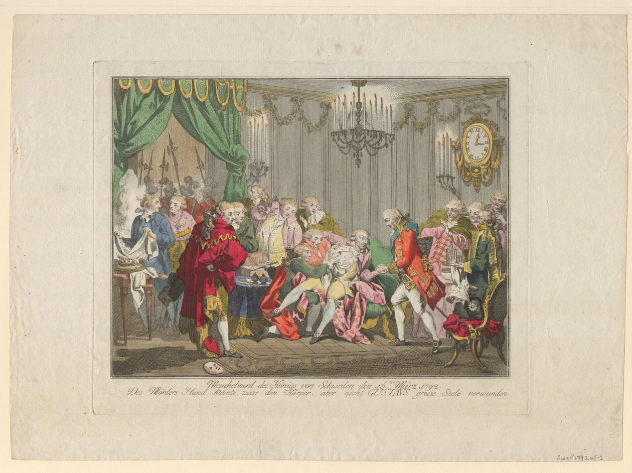Mordet på kong Gustav III den 16. marts 1792, 1792 af Unbekannt