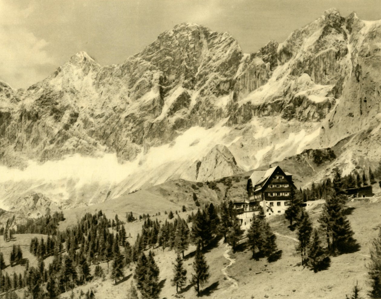 Austriahütte og Dachstein, Steiermark, Østrig, c1935. af Unbekannt