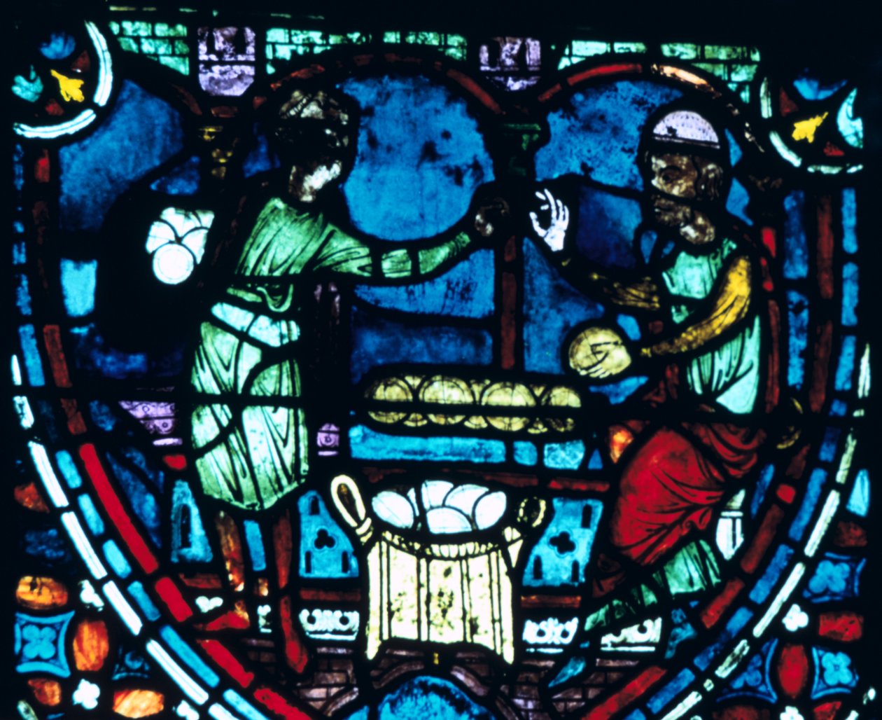 The Bakers, farvet glas, Chartres Cathedral, Frankrig, 1194-1260 af Unbekannt
