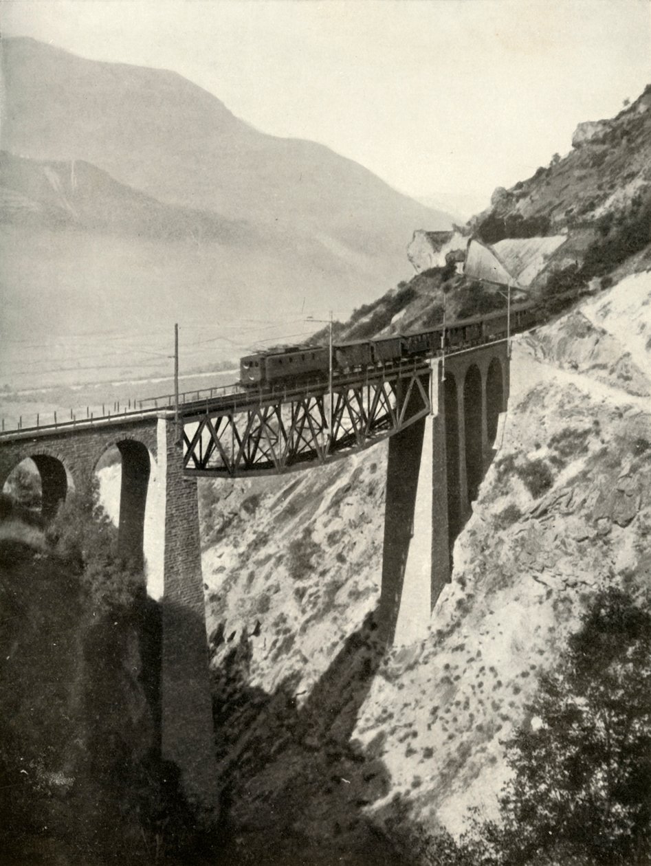 Baltschieder-viadukten på Lotschberg-hovedlinjen ..., 1935-36. af Unbekannt