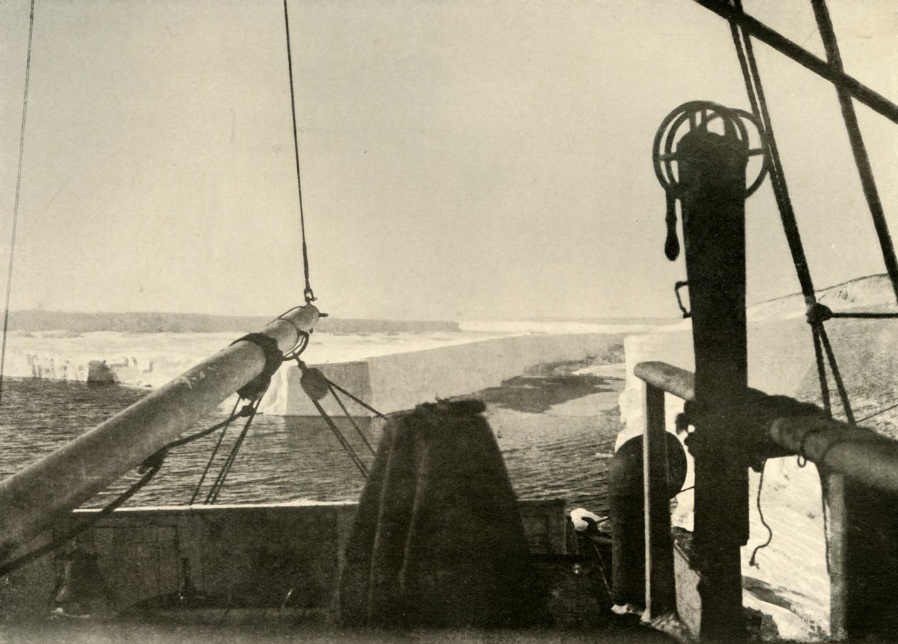 Barrierekanten bryder væk fire mil syd for Hut Point, c1908, 1909 af Unbekannt