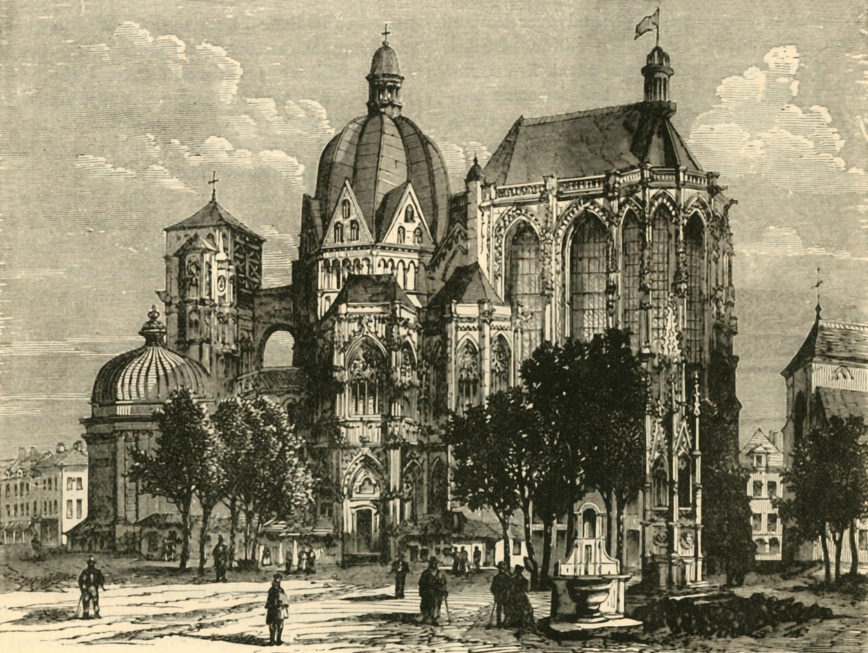 Basilikaen i Aachen, eller Aix-La-Chapelle, 1890. af Unbekannt
