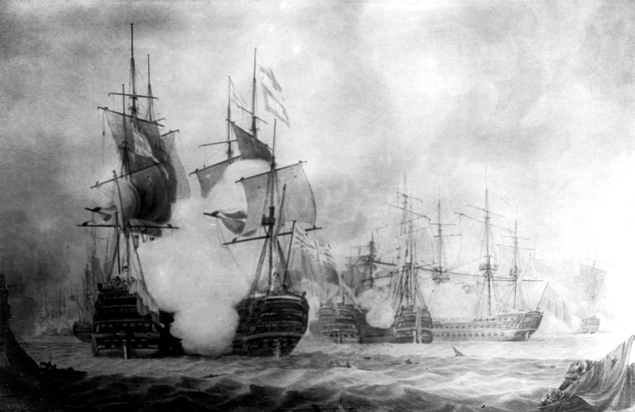Slaget ved Cape St Vincent, 1800-tallet af Unbekannt