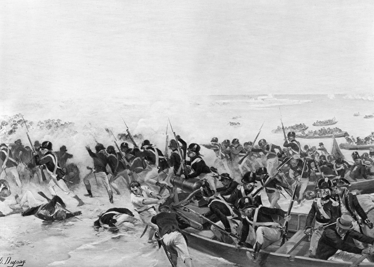 Slaget ved Aboukir, Egypten, 1801 af Unbekannt