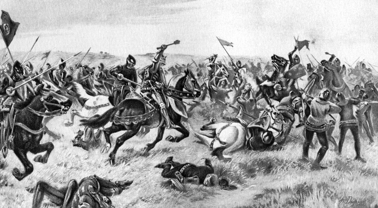 Slaget ved Agincourt, 25. oktober 1415, 1910 af Unbekannt