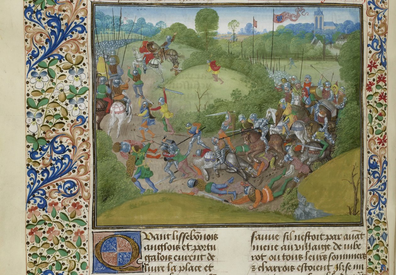 Slaget ved Aljubarrota den 14. august 1385, ca 1470-1475. af Unbekannt