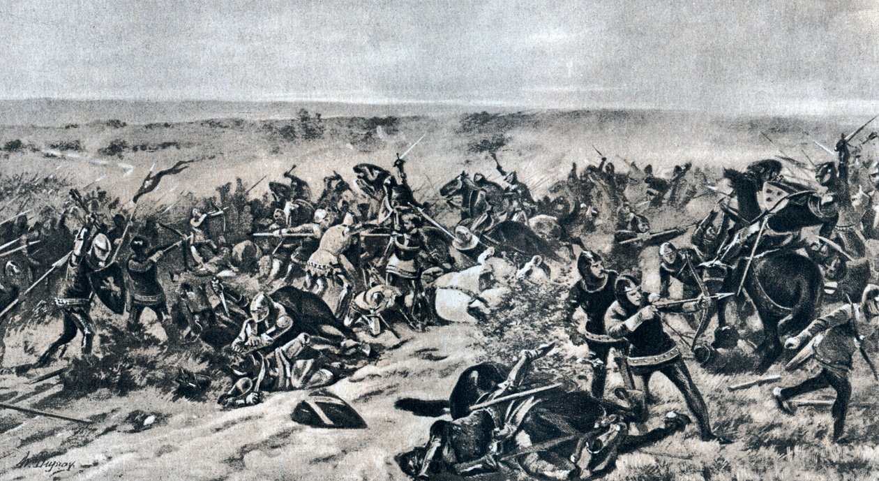 Slaget ved Crecy, 26. august 1346, 1910 af Unbekannt