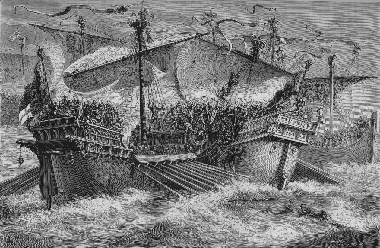 Slaget ved Dover, 24. august 1217, c1880 af Unbekannt