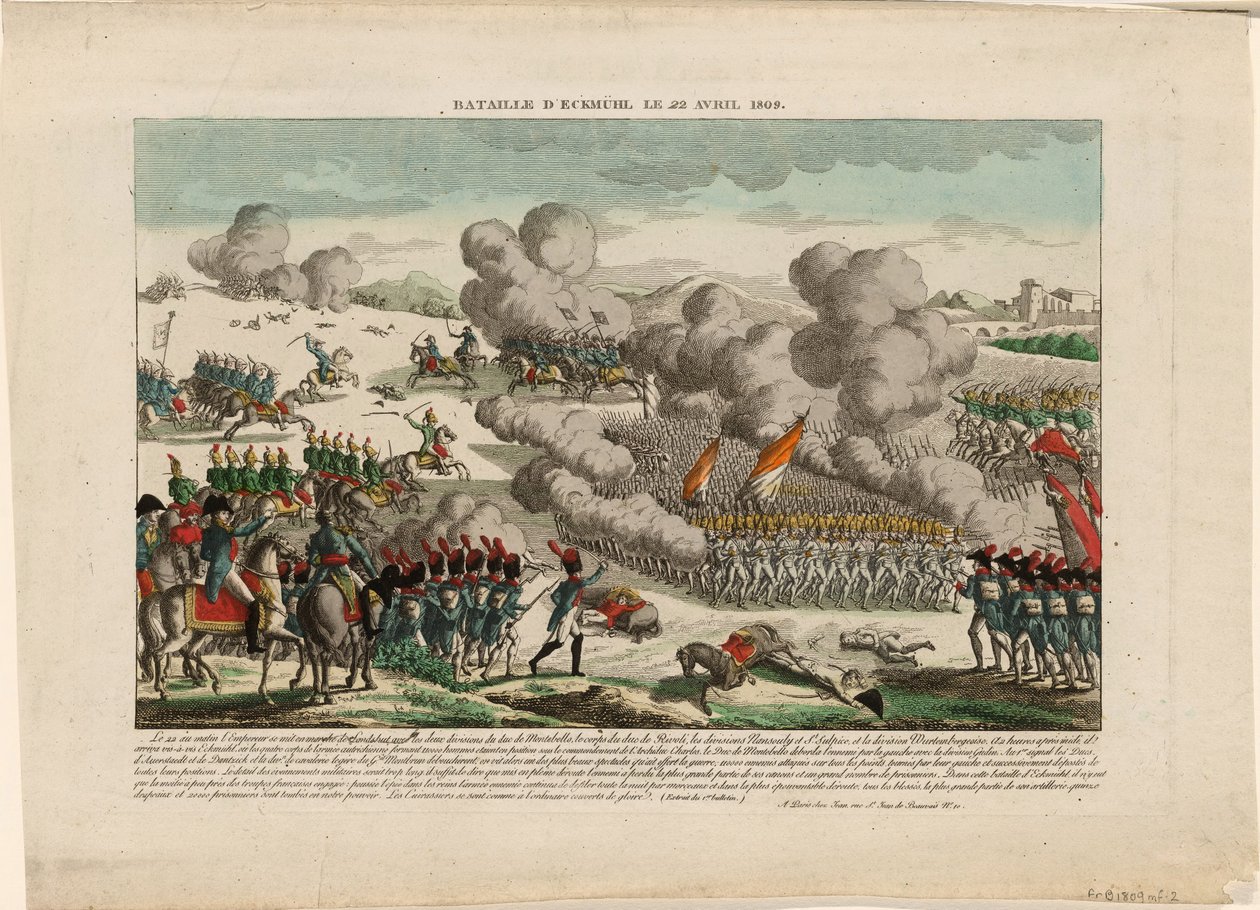Slaget ved Eggmühl den 22. april 1809, ca 1809 af Unbekannt