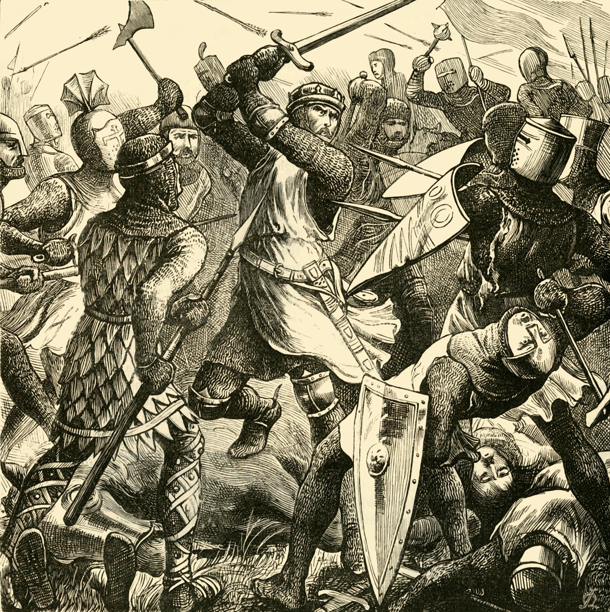 Slaget ved Evesham: De Montforts Last Stand, 1265, 1890. af Unbekannt