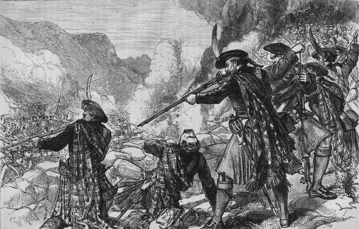 Slaget ved Glenshiel, 10. juni 1719, c1880 af Unbekannt