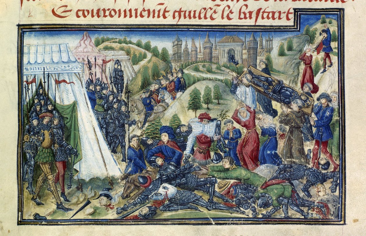 Slaget ved Hastings fra Grande Chronique de Normandie af Yates Thompson af Unbekannt