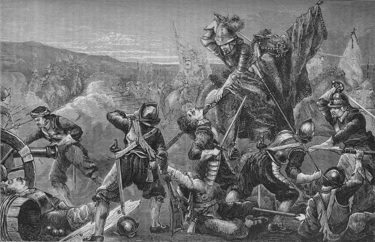 Slaget ved Naseby, 14. juni 1645, c1880 af Unbekannt