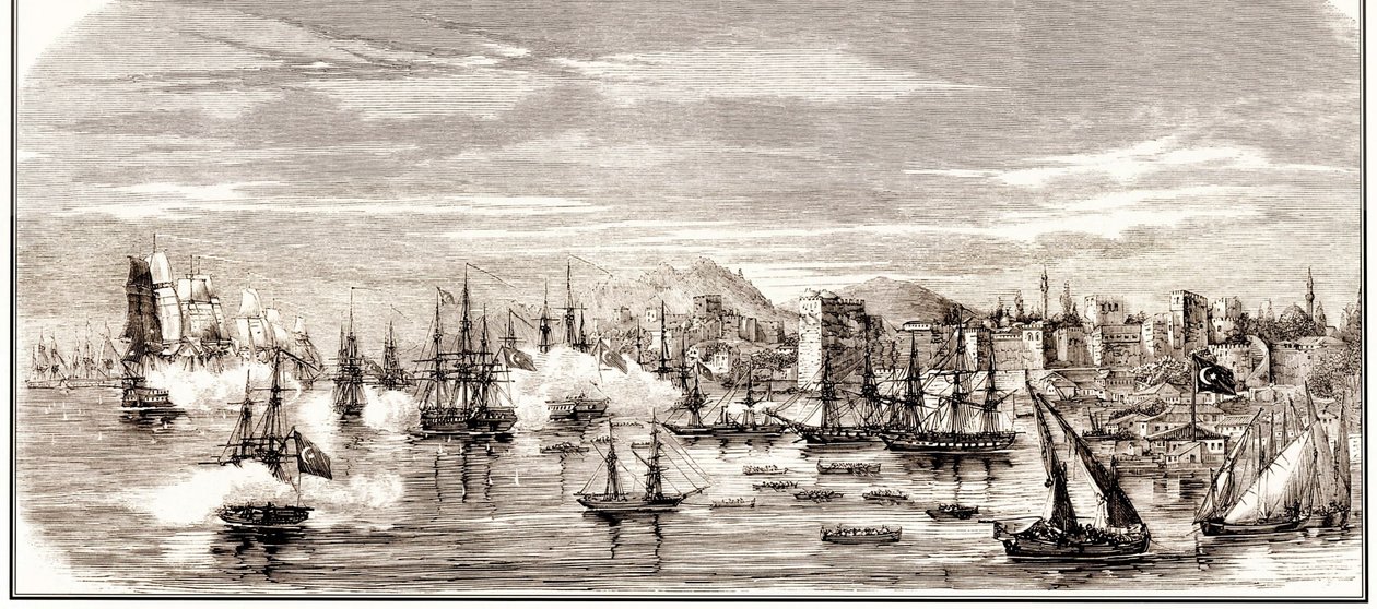 Slaget ved Sinop den 30. november 1853, midten af det 19. århundrede. af Unbekannt