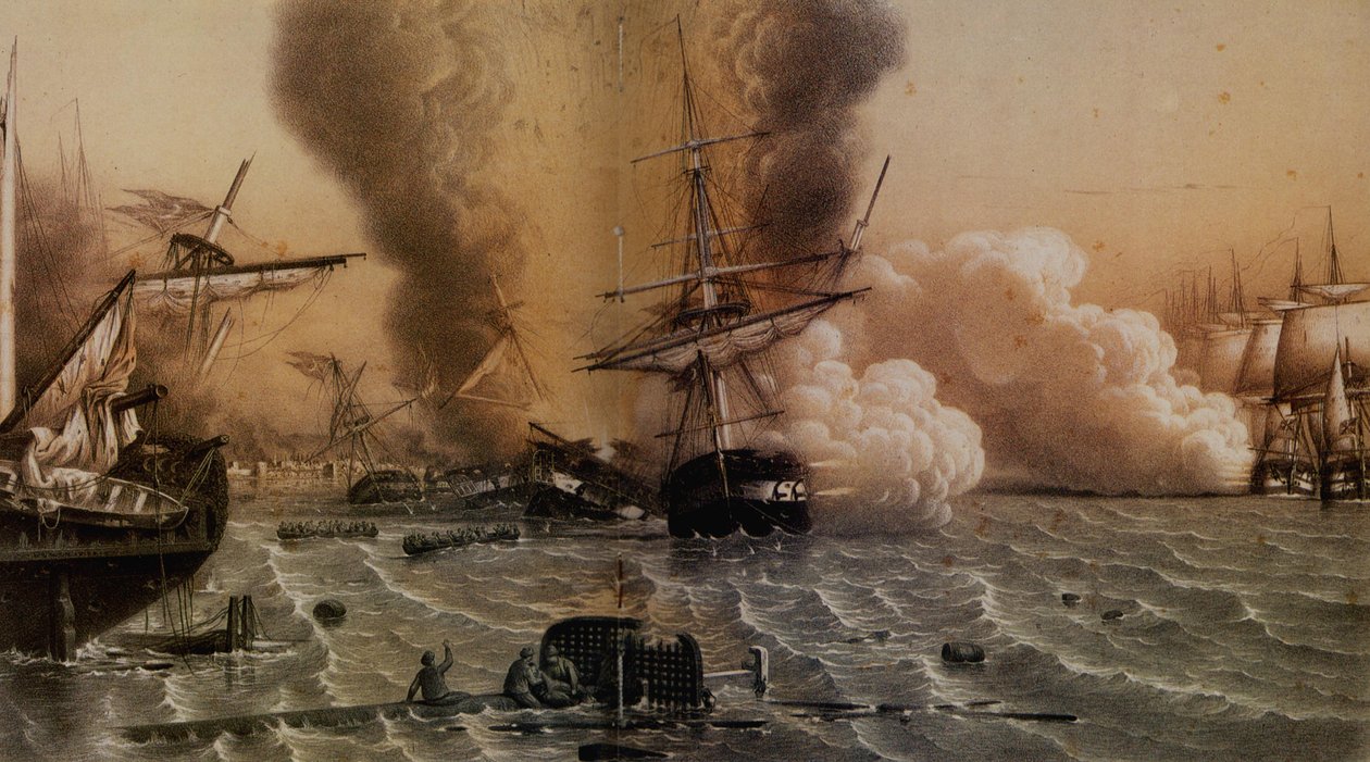 Slaget ved Sinop den 30. november 1853, midten af det 19. århundrede. af Unbekannt
