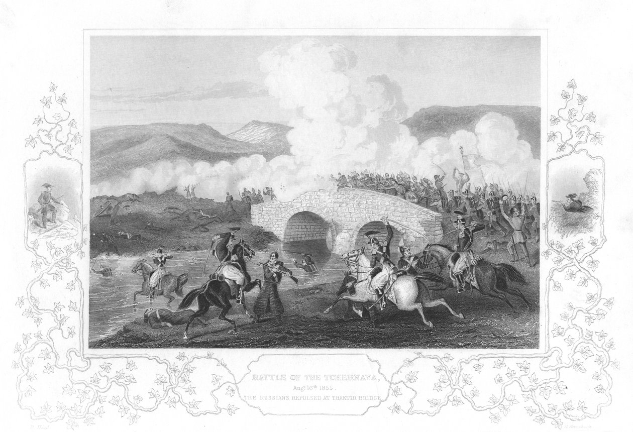 Slaget ved Tchernaya, 1855 af Unbekannt