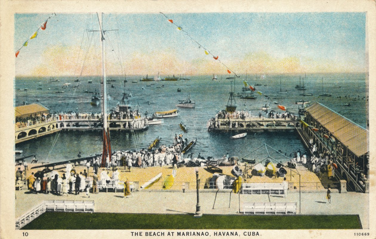 Stranden ved Marianao, Havana, Cuba, c1910 af Unbekannt
