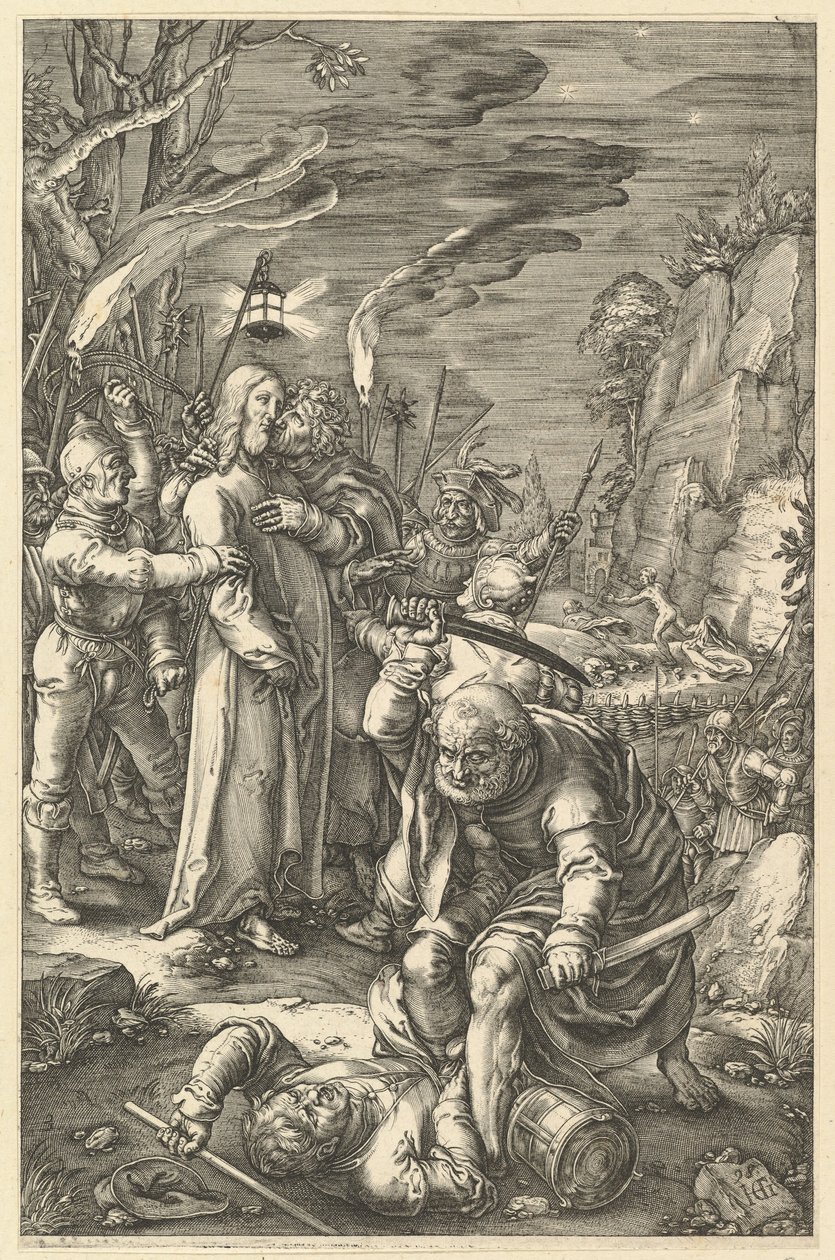 Kristi forræderi, fra The Passion of Christ, ca. 1598-1617. af Unbekannt