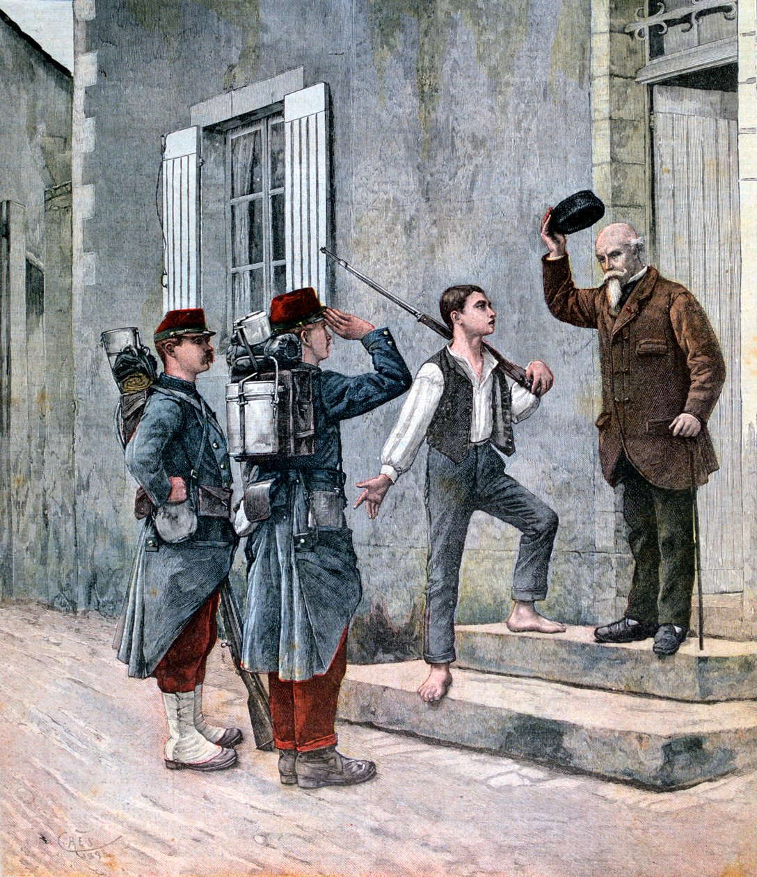 The Billet, efter et maleri af Cres, 1892 af Unbekannt