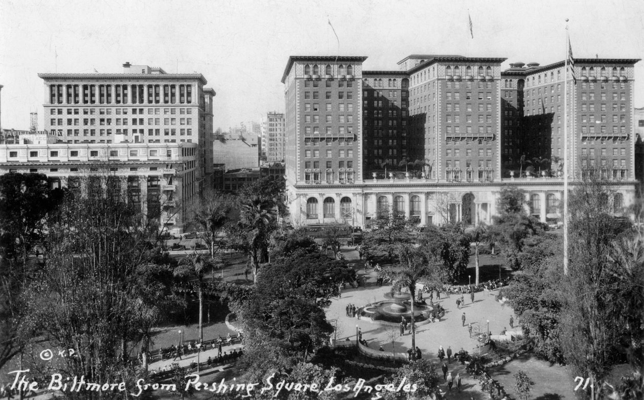 Biltmore fra Pershing Square, Los Angeles, Californien, USA, c1933 af Unbekannt