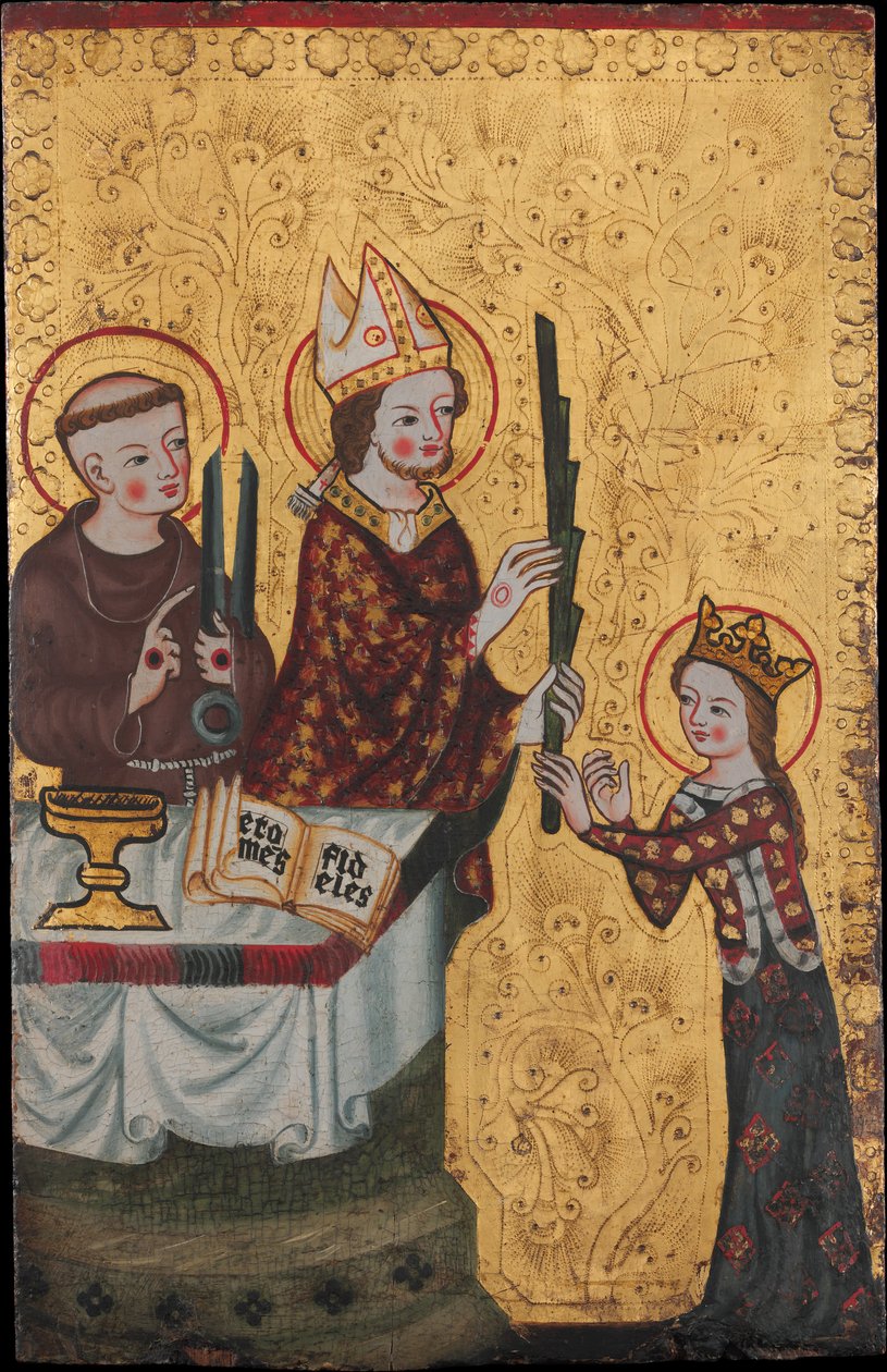 Biskoppen af Assisi giver en palme til Saint Clare, ca. 1360. af Unbekannt