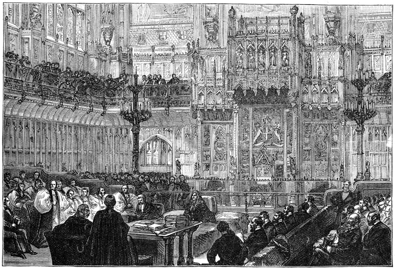 Biskoppen af Peterborough taler til House of Lords, midten af slutningen af det 19. århundrede, 1900 af Unbekannt