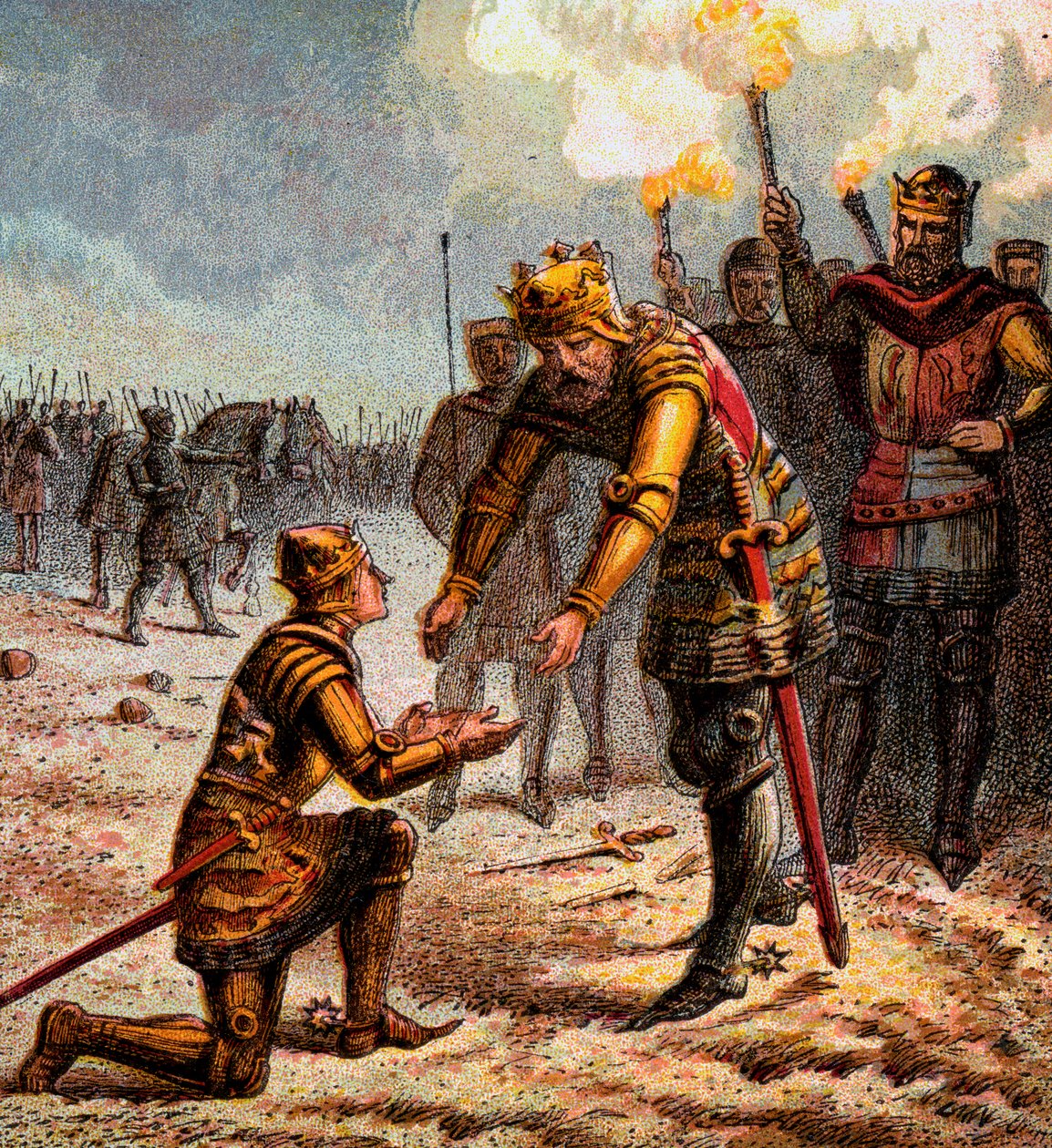 Den sorte prins ved Crecy, 1346, c1850 af Unbekannt