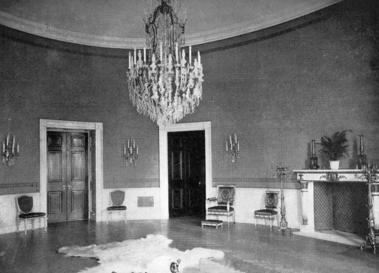 Det blå rum i Det Hvide Hus, Washington DC, USA, 1908 af Unbekannt