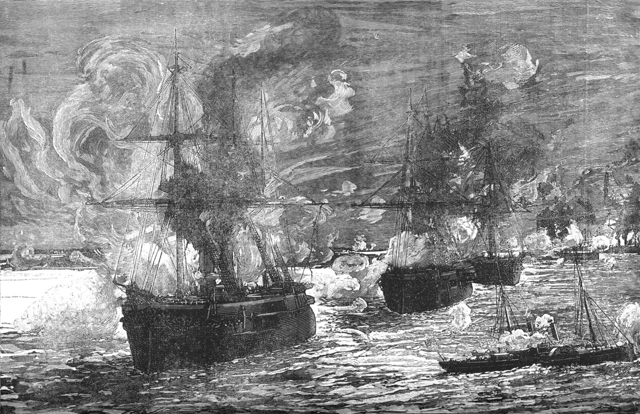 Bombardementet af Alexandria, 1882, c1882-85 af Unbekannt