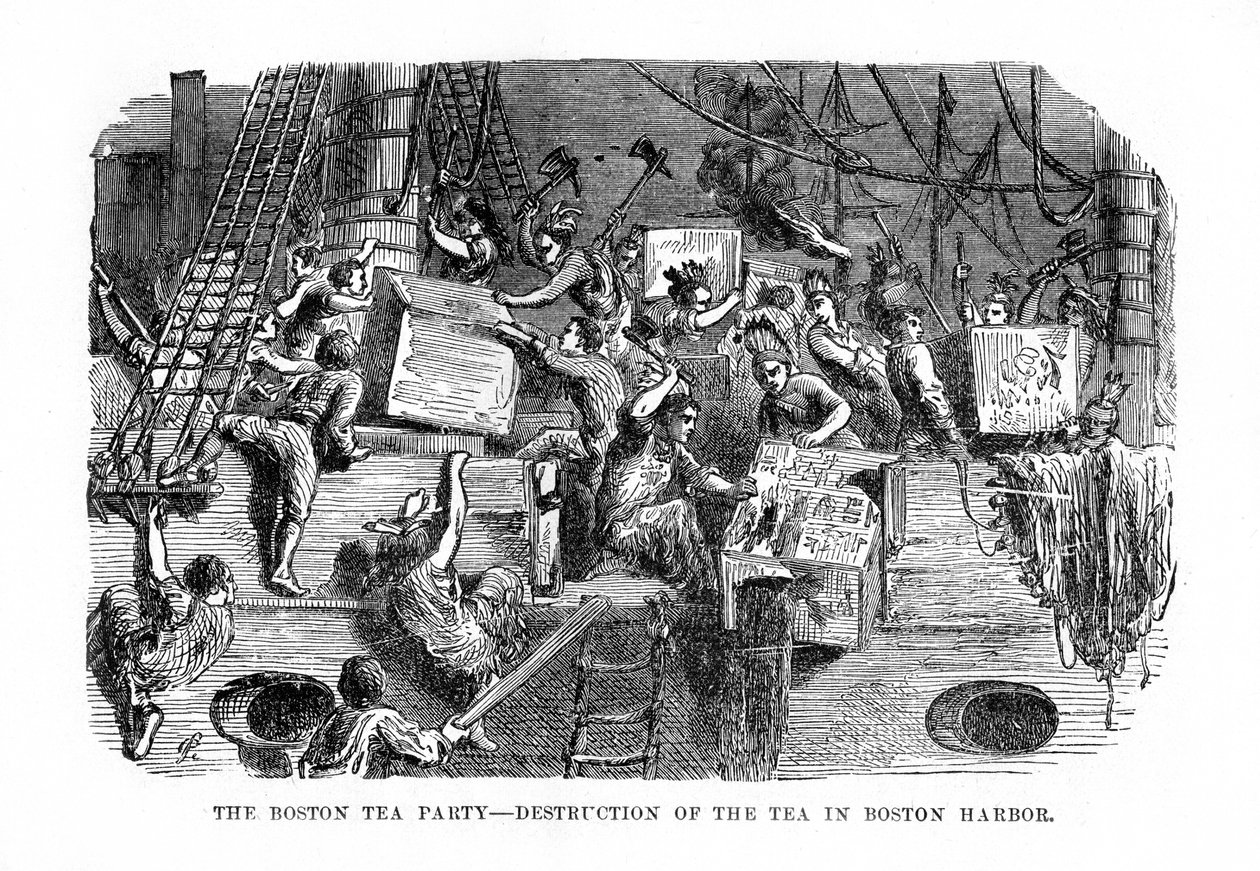 The Boston Tea Party, 16. december 1773, 1872 af Unbekannt