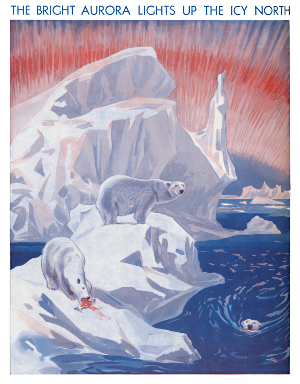 The Bright Aurora lyser op i det iskolde nord, 1935 af Unbekannt
