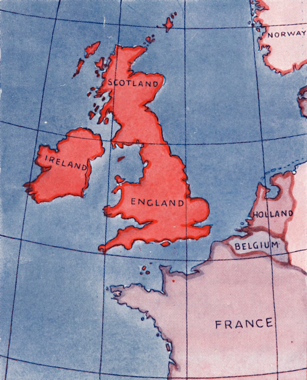 De britiske øer og Frankrig, Belgien og Holland ved middagstid midt på sommeren 1935 af Unbekannt