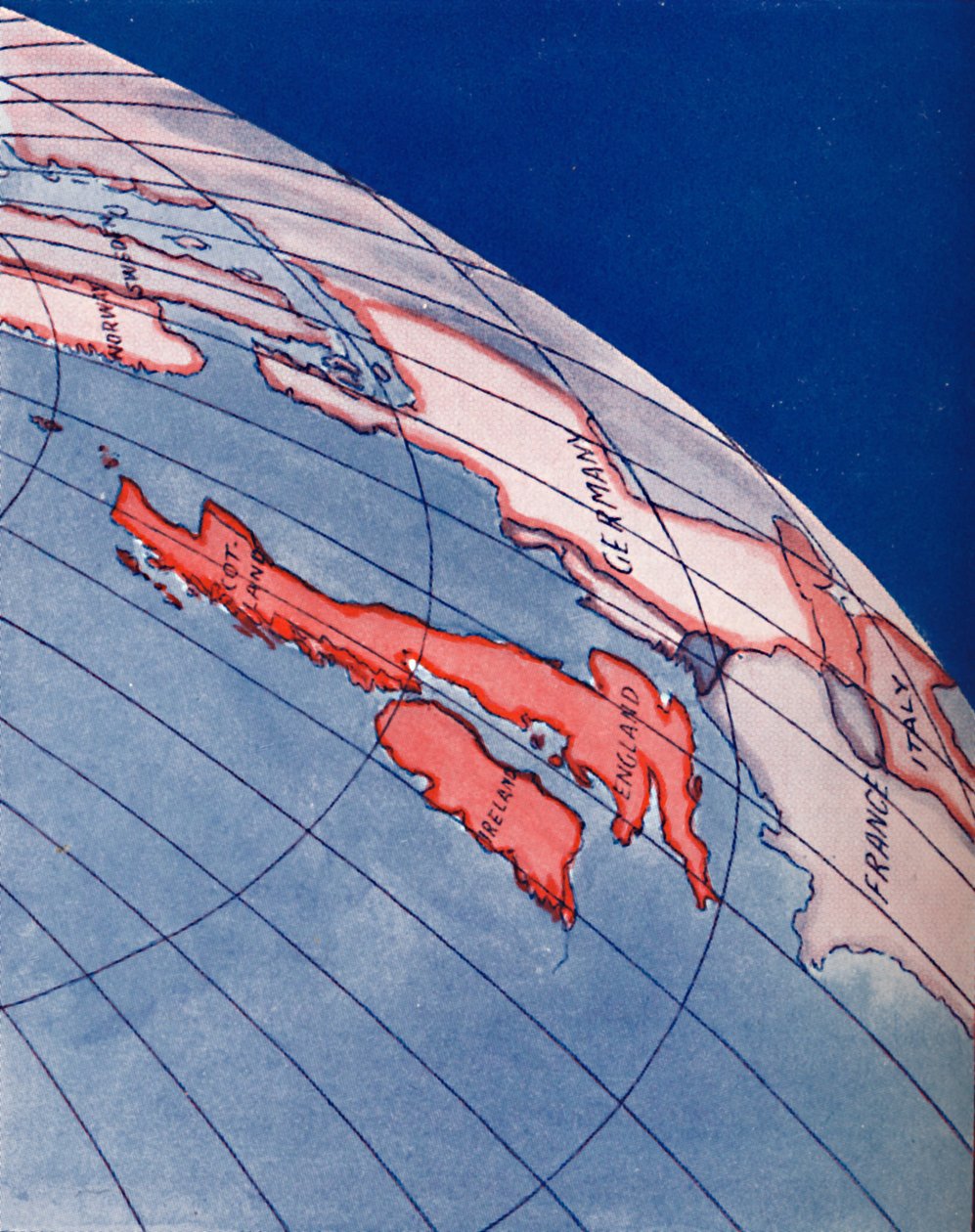 De britiske øer og Nordeuropa kl. 18.00 på midsommerdagen, 1935 af Unbekannt