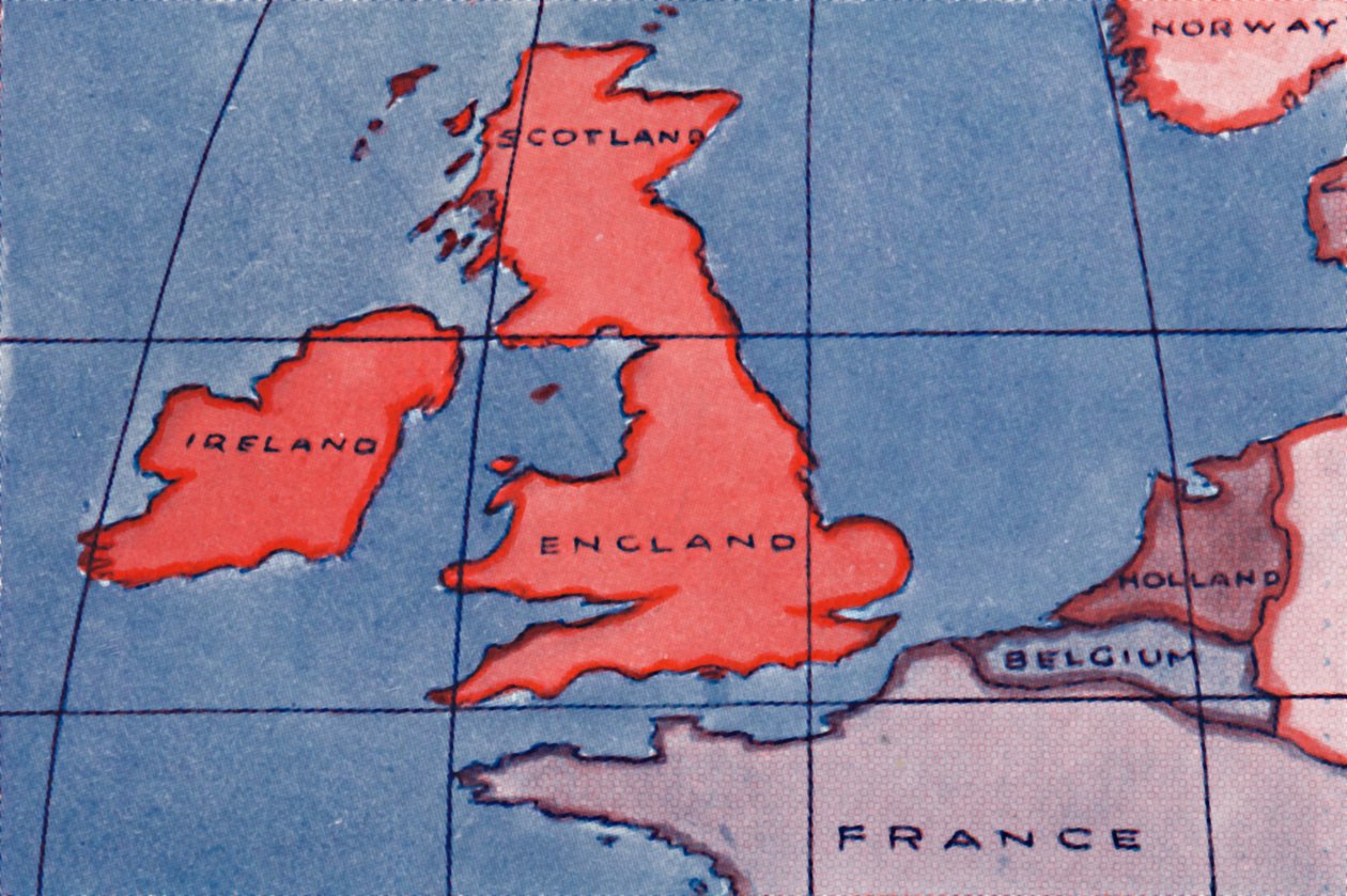 De britiske øer og Nordeuropa ved middagstid i foråret eller efteråret 1935 af Unbekannt
