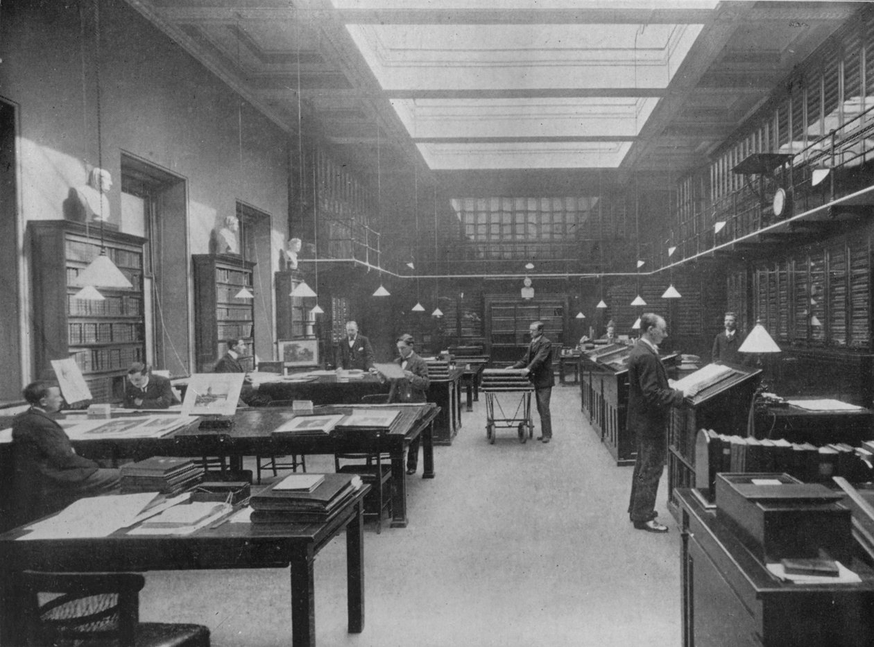 The British Museum Print Room, c1901 af Unbekannt