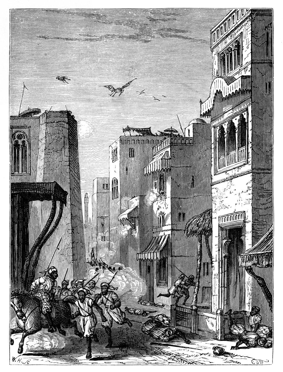 De britiske tropper på vej ind i Multan, 1800-tallet af Unbekannt