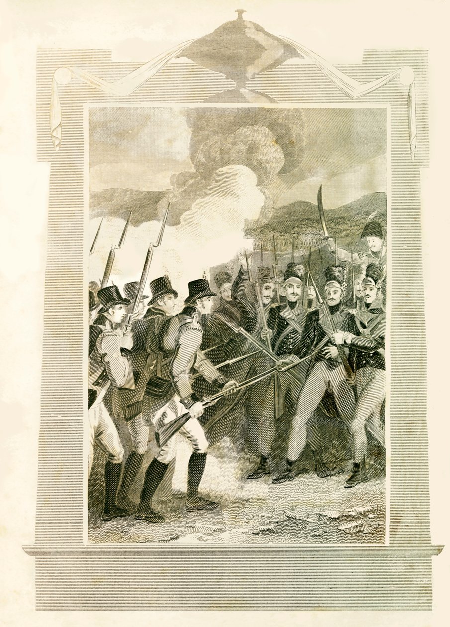 Briterne angreb franske linjer med bajonetter i slaget ved Maida, 1806, 1816. af Unbekannt