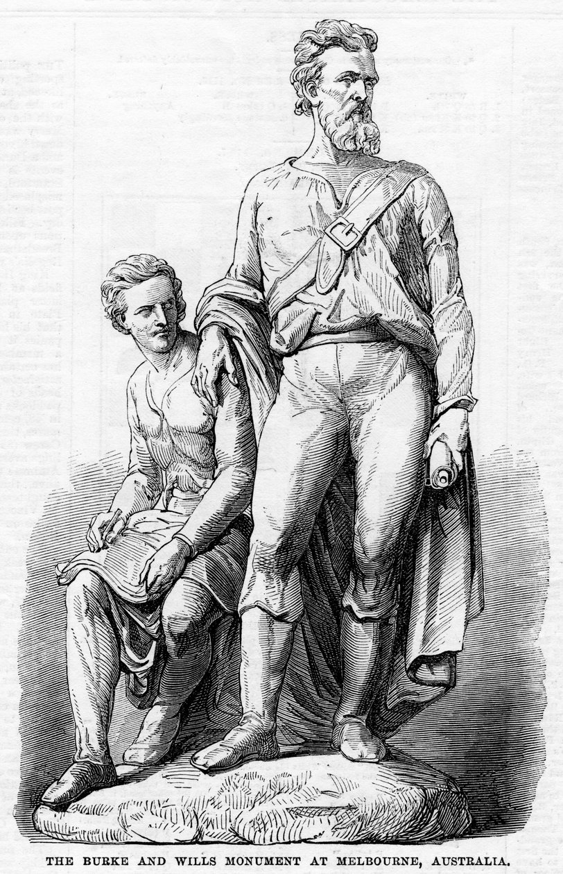 Burke and Wills Monument i Melbourne, Australien, 1865 af Unbekannt