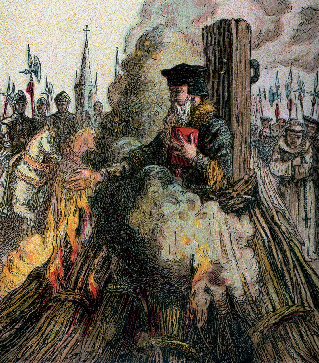 The Burning Of Cranmer, 1556, c1850 af Unbekannt