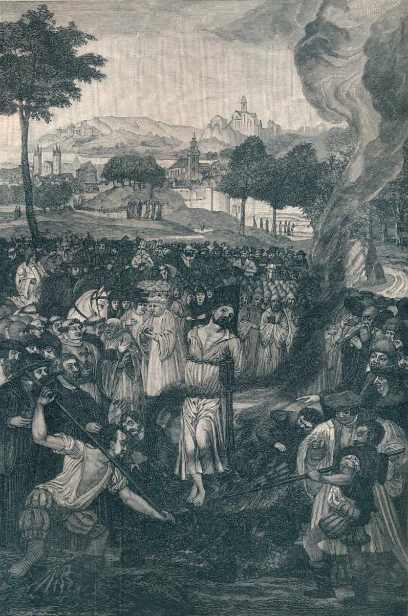 The Burning of John Huss af Constance of Constance, 6. juli 1415, 1907 af Unbekannt