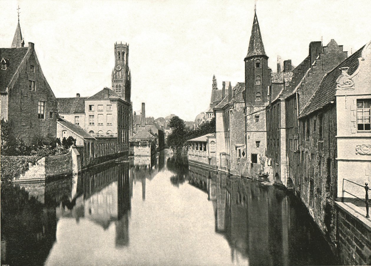 Kanalen, Brugge, Belgien, 1895. af Unbekannt