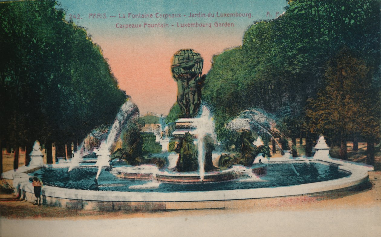 Carpeaux-fontænen - Luxembourg-haverne, Paris, c1920 af Unbekannt