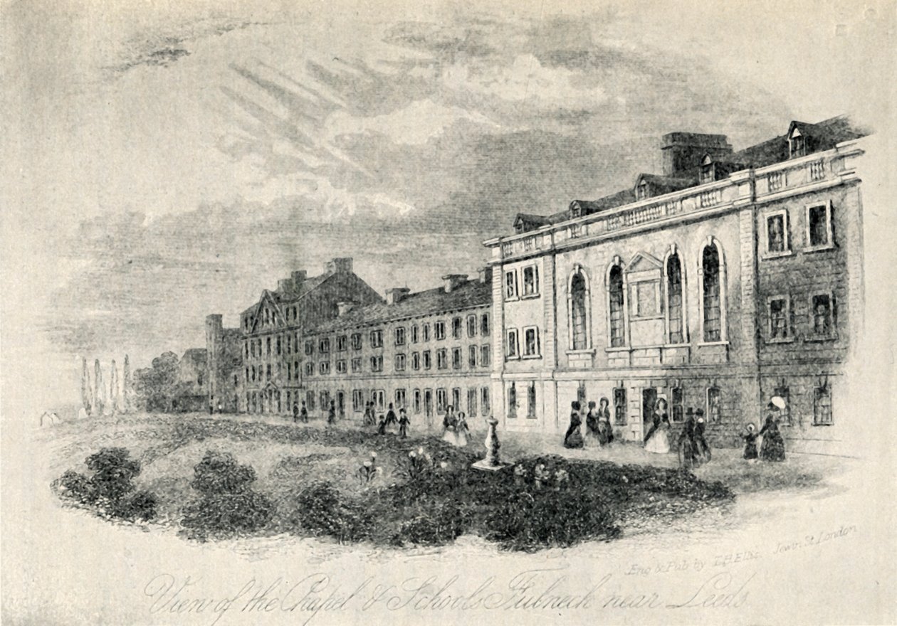 The Chapel and Schools, Fulneck nær Leeds, 19. århundrede, 1947. af Unbekannt