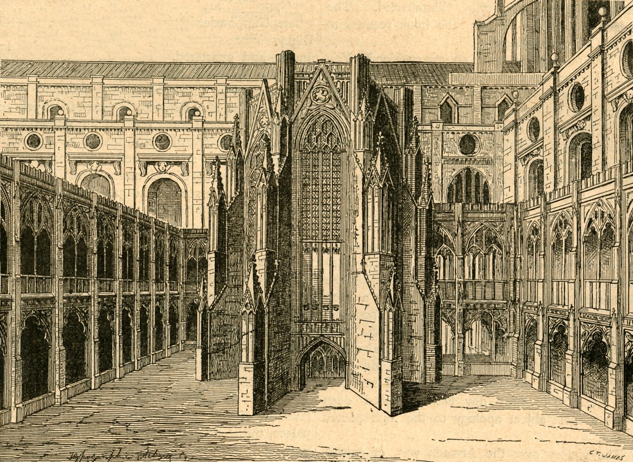 The Chapter House of Old St. Pauls, set fra Hollar, 1897. af Unbekannt