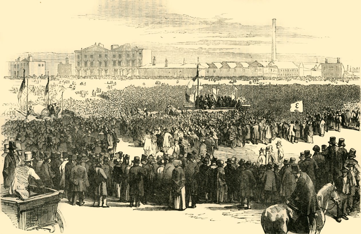 Chartistmødet på Kennington Common, 1848, c1878. af Unbekannt