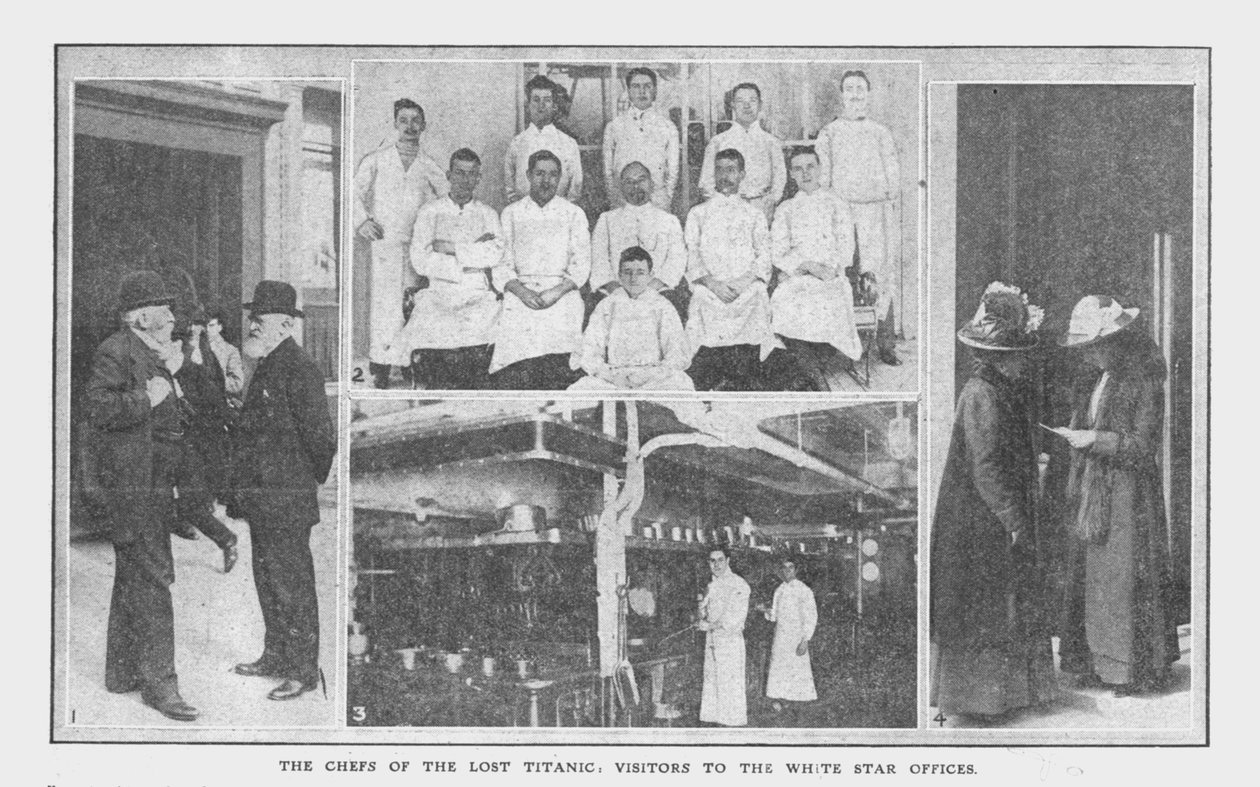 The Chefs of the Lost Titanic og besøgende på White Star-kontorerne, 20. april 1912. af Unbekannt